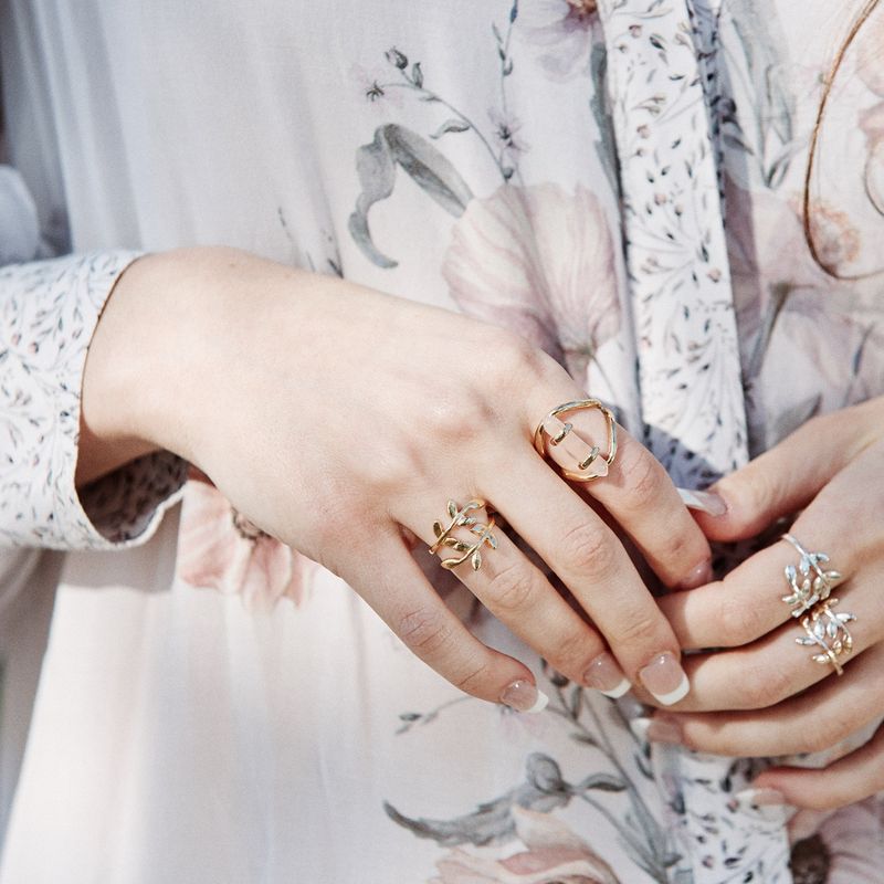 Sanctuary Project Rose Quartz Crystal Ring Gold