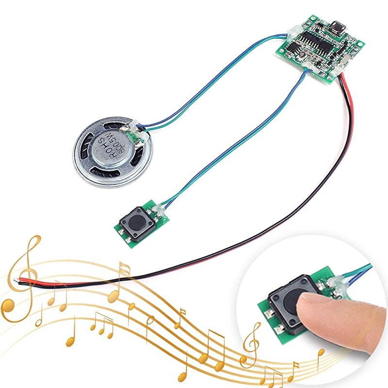 Recordable Sound Module Button Control 8M MP3 WAV Music Voice Player Programmable Board with Speaker for Mothers Day DIY Music Box Greeting Card Creative Gift