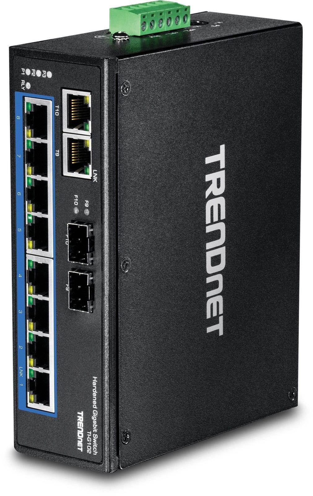 TRENDnet 10-Port Hardened Industrial Gigabit DIN-Rail Switch (ti-g102) (tig102)