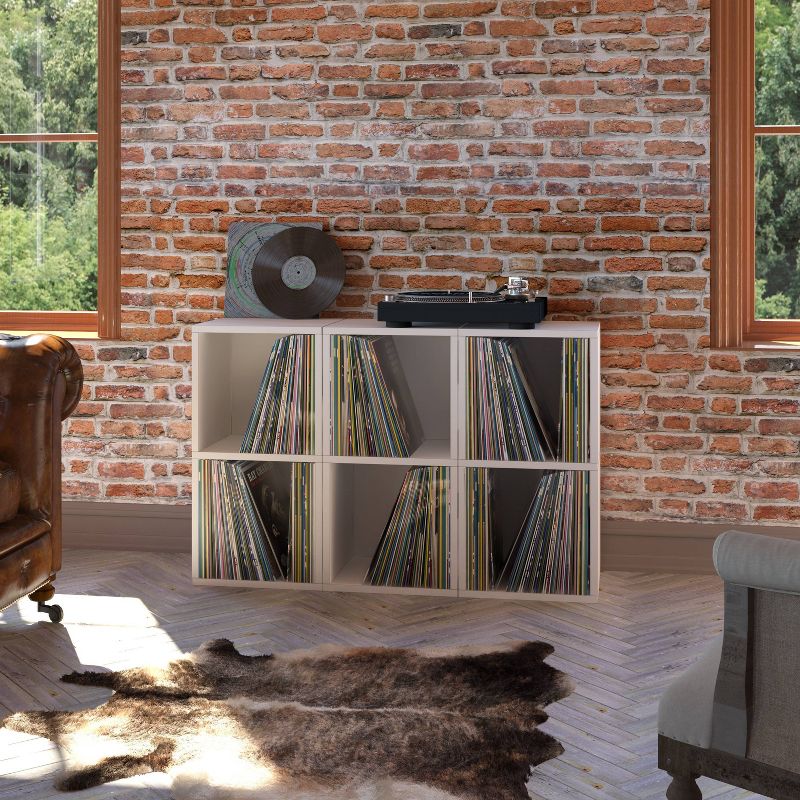 Way Basics Eco 2 Shelf Vinyl Record Storage Bookshelf White