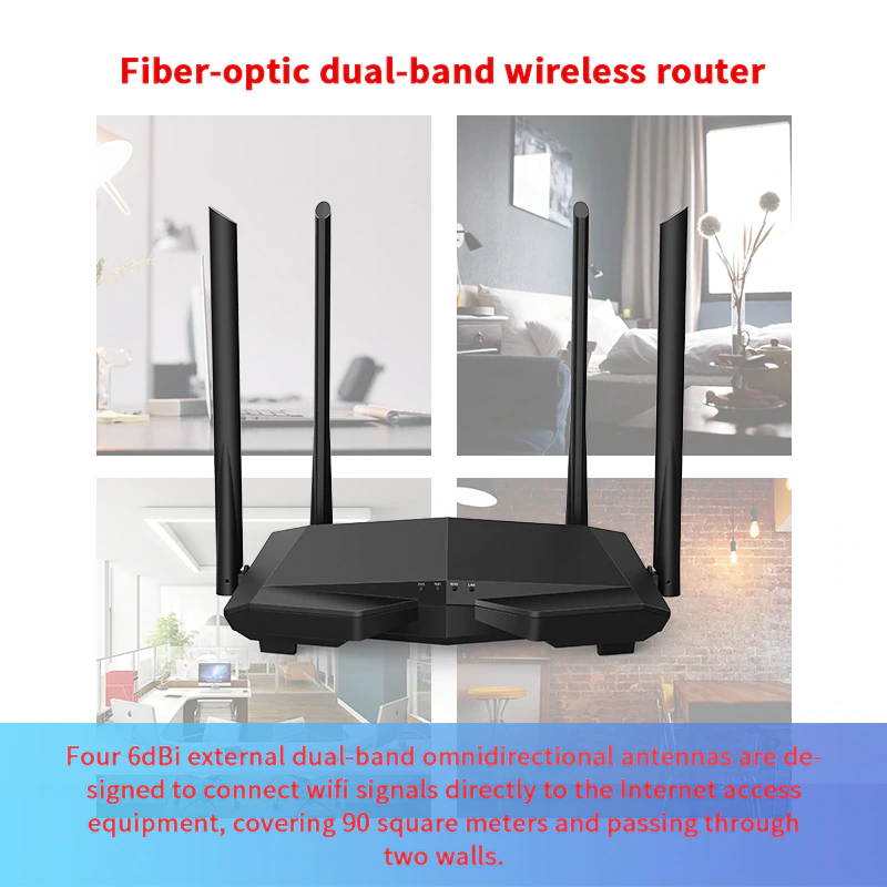 GLAC6 Dual Band AC1200 2.4G/5.8GHz Wireless WiFi Router Wi-Fi Repeater, APP Remote Manage,Easy set up