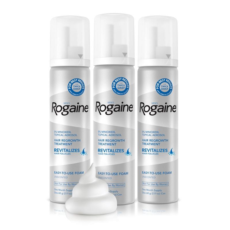 Men's Rogaine 5% Minoxidil Foam for Hair Regrowth - 3-Month Supply