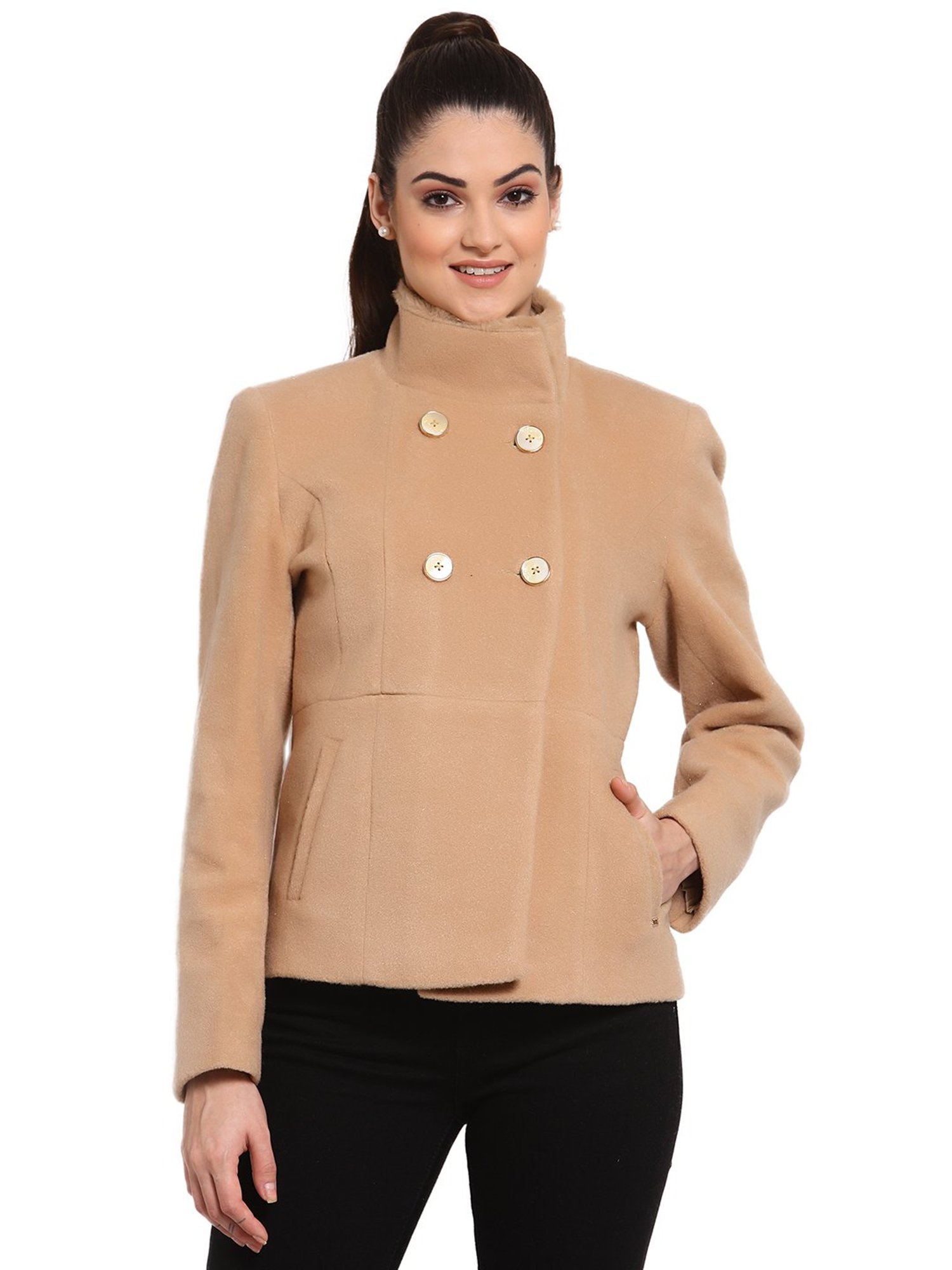 Juelle Beige Full Sleeves Coat