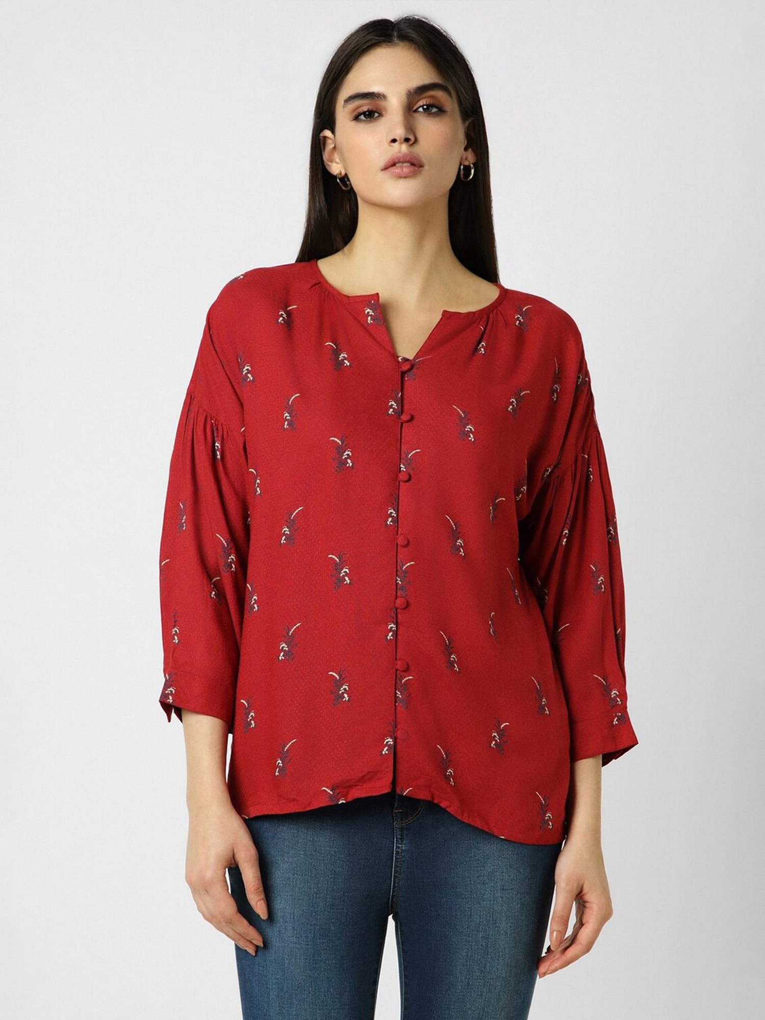Van Heusen Red Printed Top