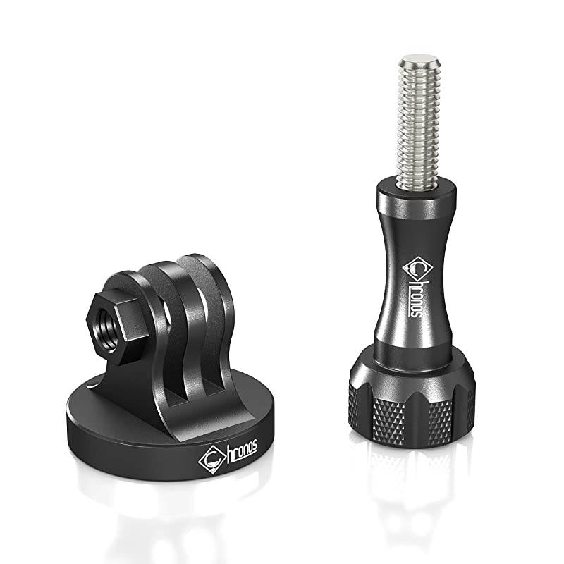 Aluminum Alloy CNC Metal GoPro Tripod Adapter/Monopod Mount with Aluminum CNC Thumbscrew for GoPro Max, GoPro Hero 9, Go Pro Hero 8, 7, 6, 5, 4, and DJI Osmo Action