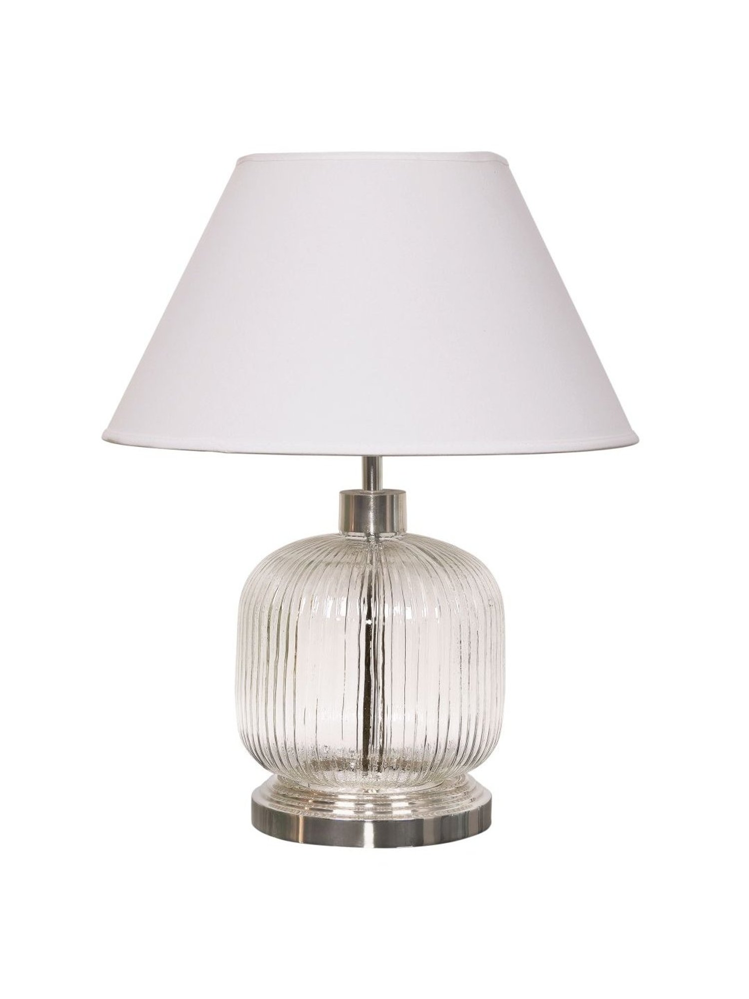 Kapoor Lamp Shades Transparent & White Glass Demarius Finish Table Lamp