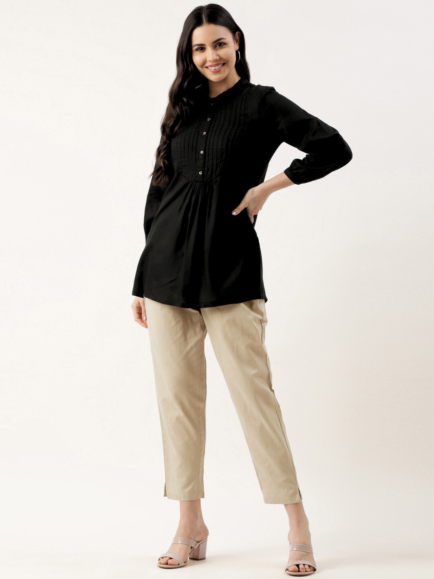 Amukti Beige Pencil Pants