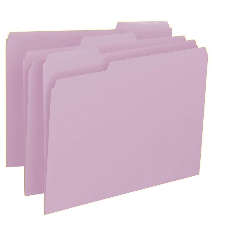 Smead File Folders 1/3 Cut Top Tab Letter Lavender 100/Box 12443