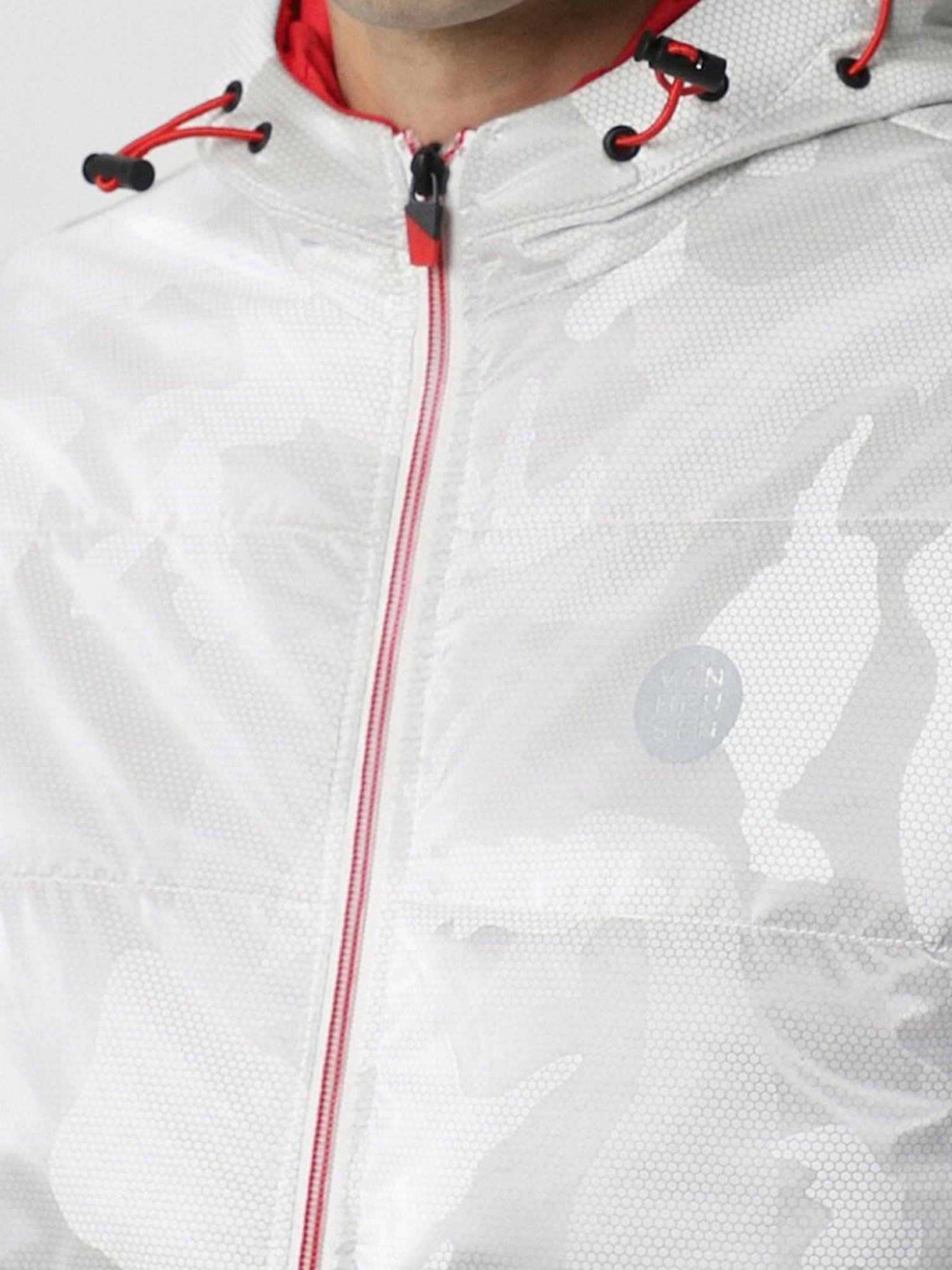 Van Heusen Grey Cotton Regular Fit Quilted Hooded Jacket