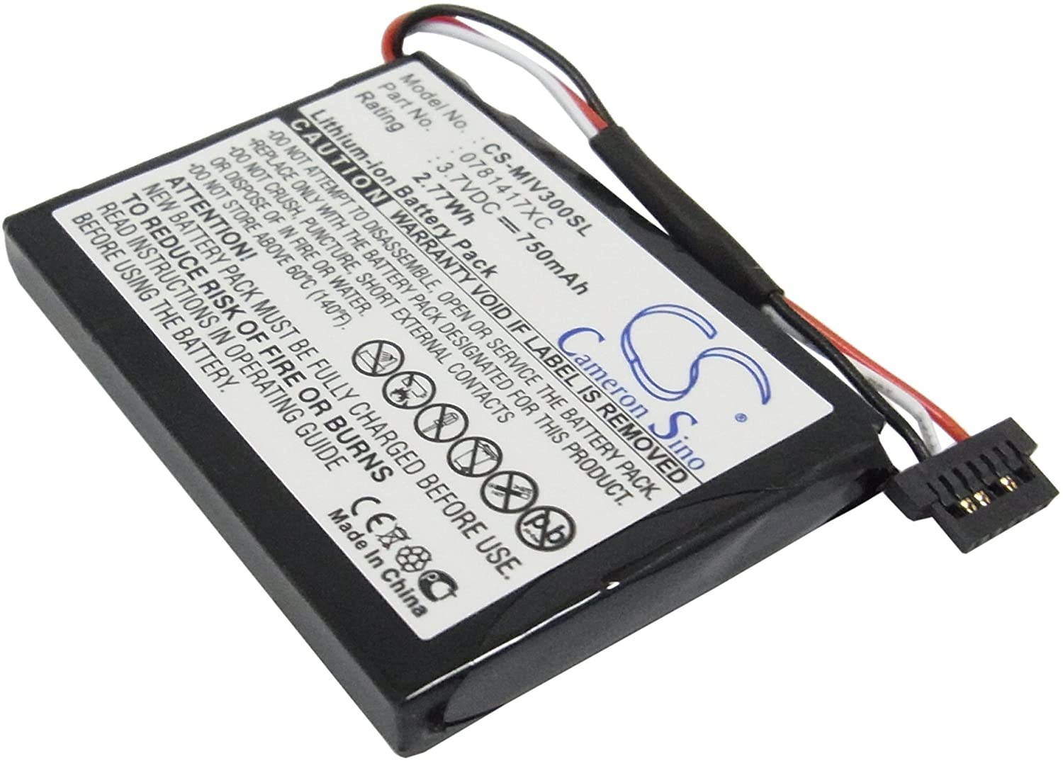 Replacement GPS Navigation Battery Part No.0781417XC for Mitac Mio Moov 360u, Mio Moov 300, Mio Moov 301, Mio Moov 310,750mAh Li-ion