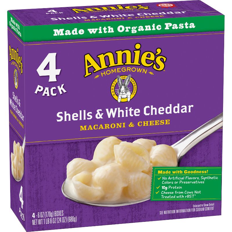 Annie's Shells & White Cheddar Macaroni & Cheese 4pk - 24oz