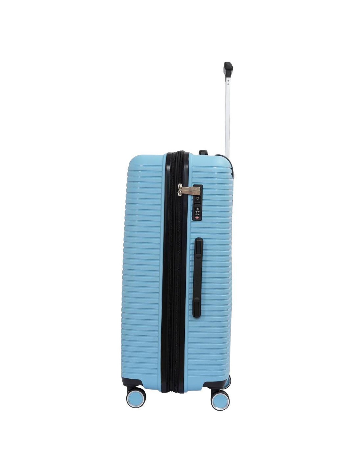 The Vertical Stellar Blue Wheels 8 Large Hard Cabin Trolley Bag