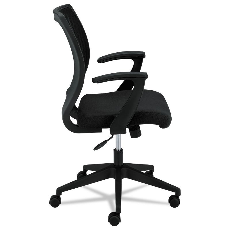 Basyx VL521 Series Mid-Back Work Chair Mesh Back Fabric Seat Black VL521VA10