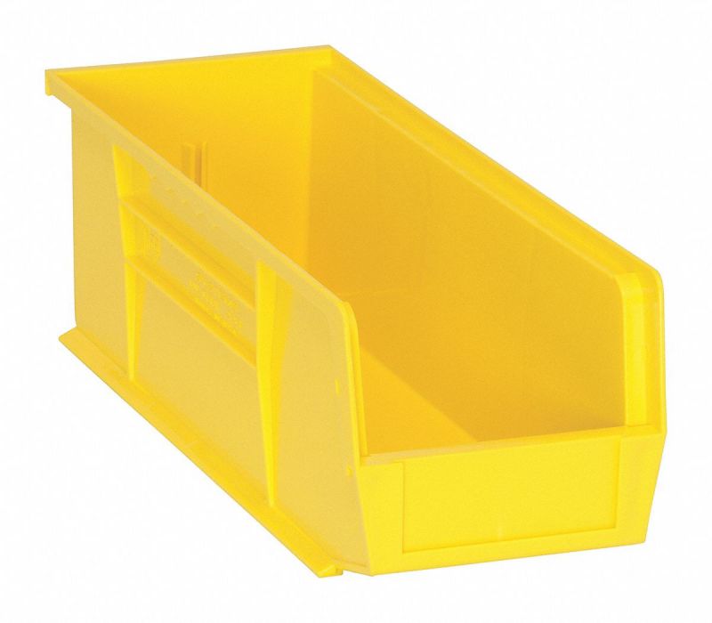 QUANTUM STORAGE SYSTEMS QUS234YL Yellow Hang and Stack Bin, 14-3/4"L x 5-1/2"W