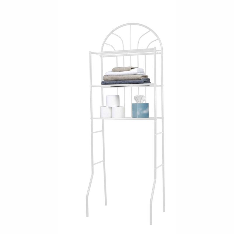 Curved Shower Caddy with Soap Tray Light Silver 24.15" - Elegant Home Fashions