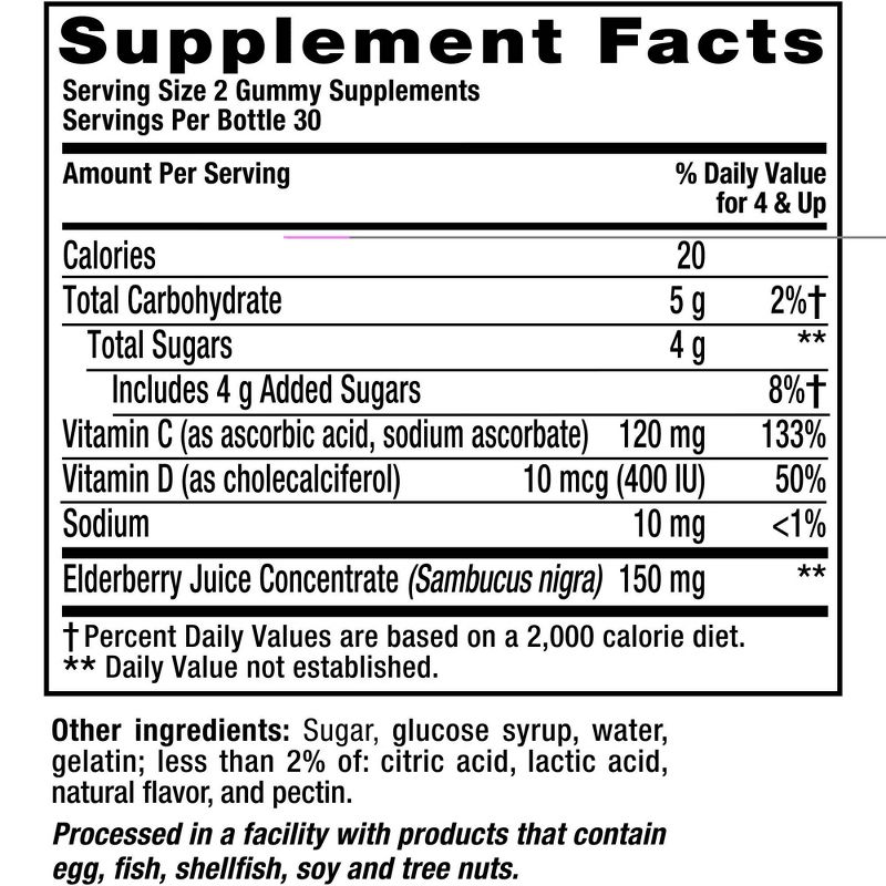 Vitafusion Kids Dietary Supplements - Elderberry - 60ct