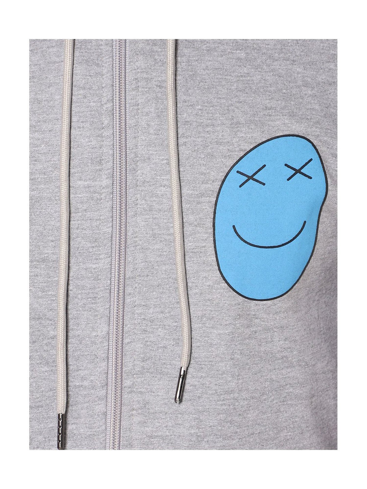 TeenTrums Boys Grey Textured Full Sleeves Hoodie