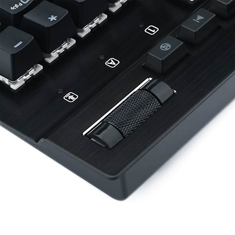 K550 Mechanical Gaming Keyboard RGB LED Backlit with Brown Switches Macro Recording Wrist Rest Volume Control Full Size Yama USB Passthrough for Windows PC Gamer Black