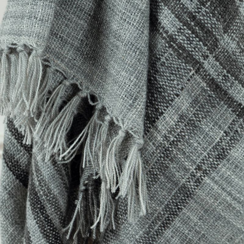 50"x60" Plaid Throw Blanket Gray - Rizzy Home