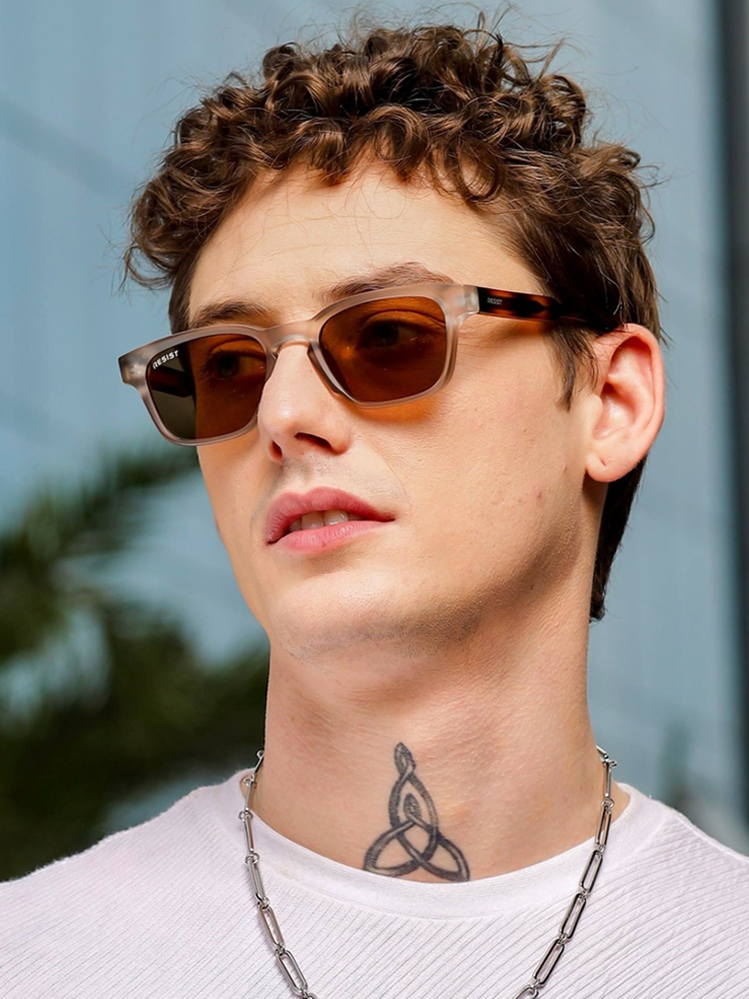 Resist Eyewear Brown Wayfarer uv protected Unisex Sunglasses