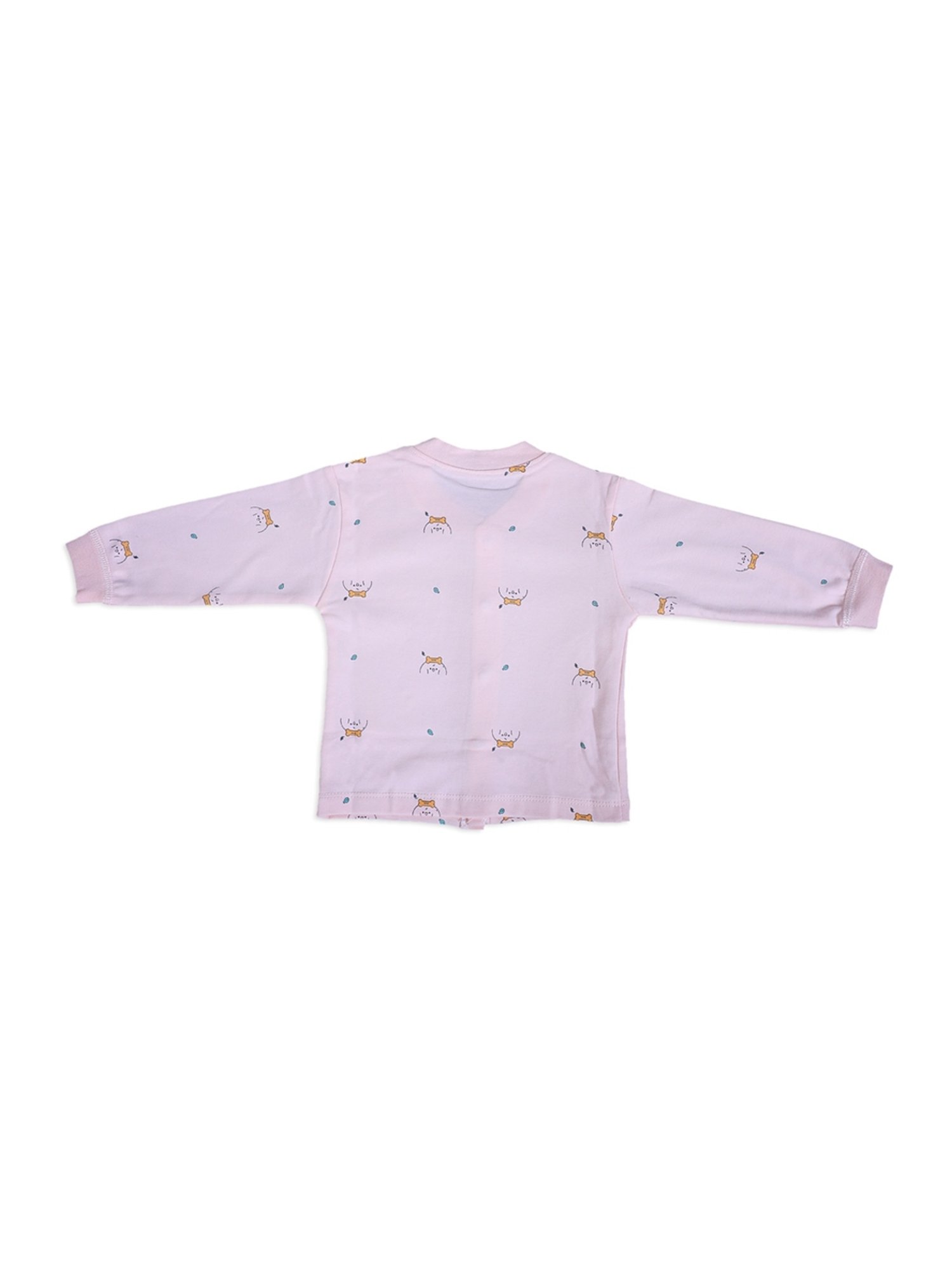 Baby Moo Boys Pink Cotton Printed Full Sleeves Shirt Set