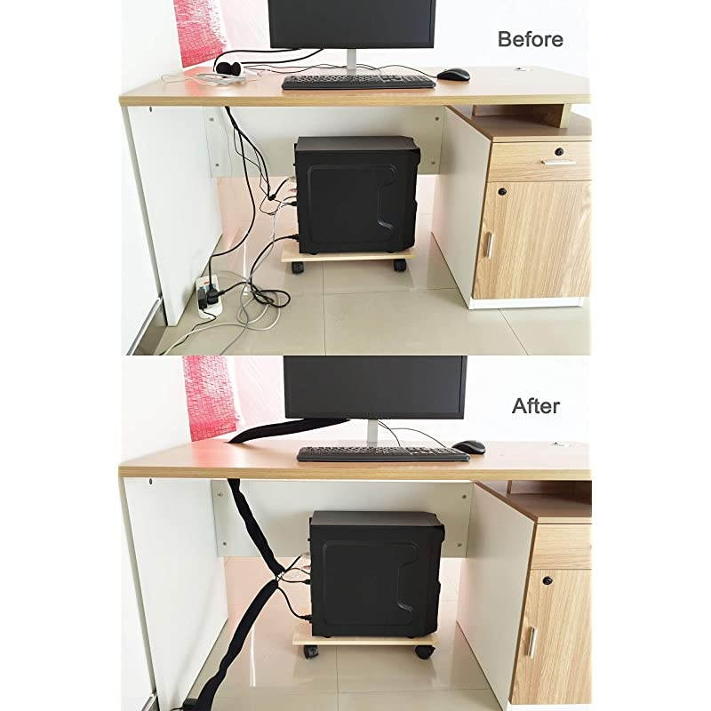 Cable Management Sleeve  Cord Management System for TV Computer Home Entertainment 19 20 inch Flexible Cable Sleeve Wrap Cover Organizer 4 Piece Black