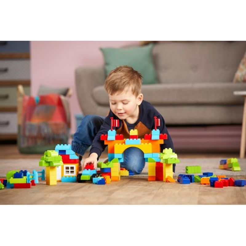 Mega Bloks GJD22 Junior Builders Mini Bulk Tub 180 Piece Large Block Building Set for Toddlers Ages 2 and Up