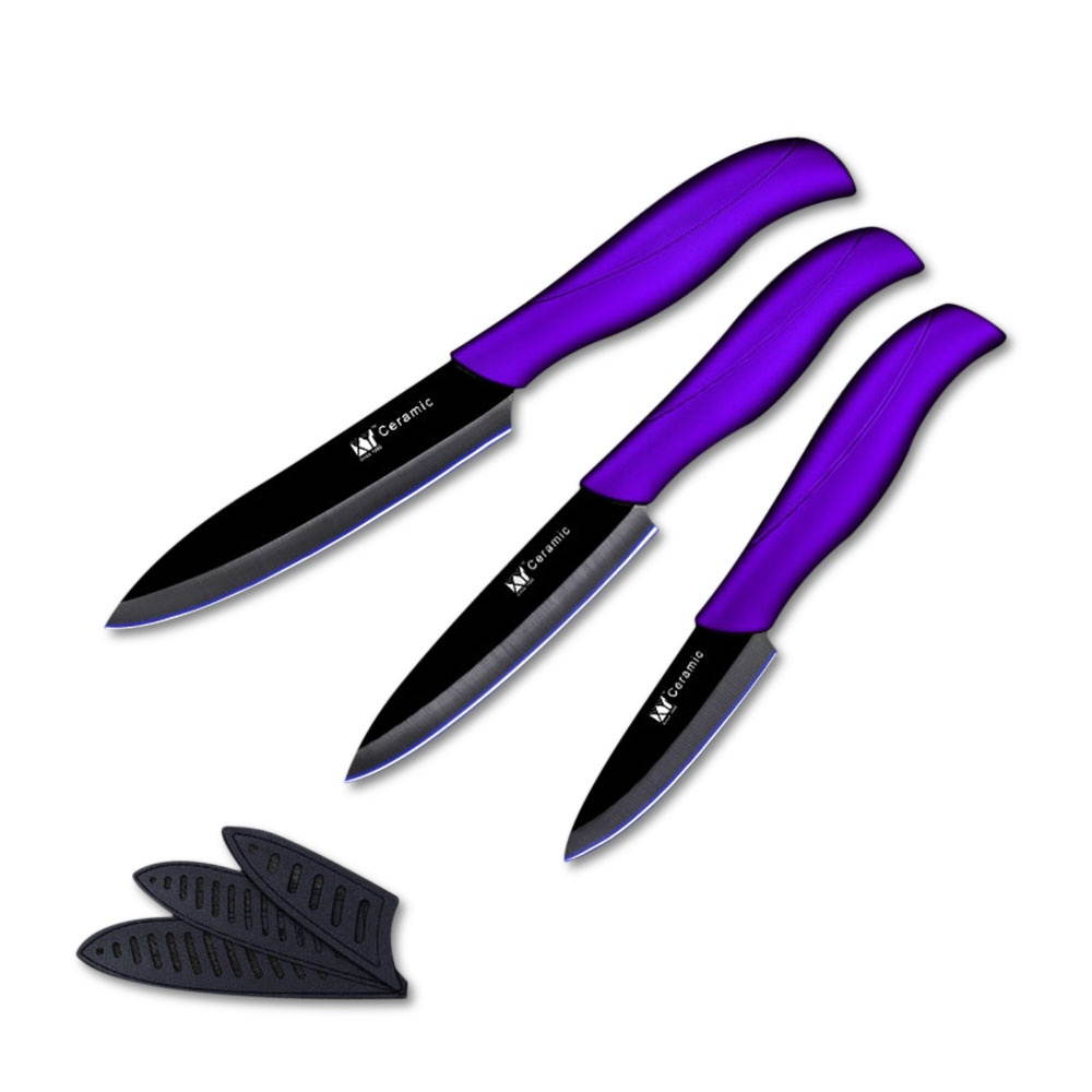 XYJ 3PCS Ceramic Knife Set 3" 4" 5" Kitchen Knife Set Vegetable Cutter Slicing Knife Utility Knife Paring Knife-4
