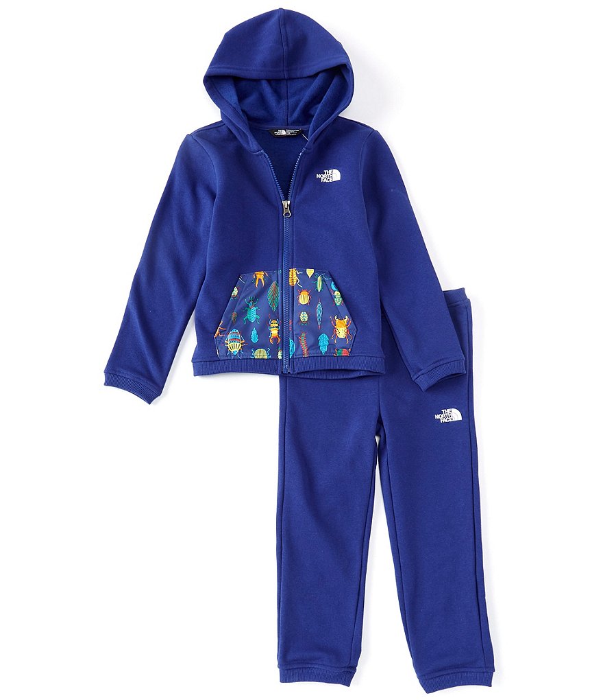 The North Face Little Boys 2T-6T Solid/Wanderer Camp Fleece Hoodie & Jogger Pant Set