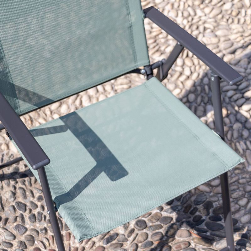 5pc Patio Dining Set with Folding Chairs & Table - Green - Crestlive Products