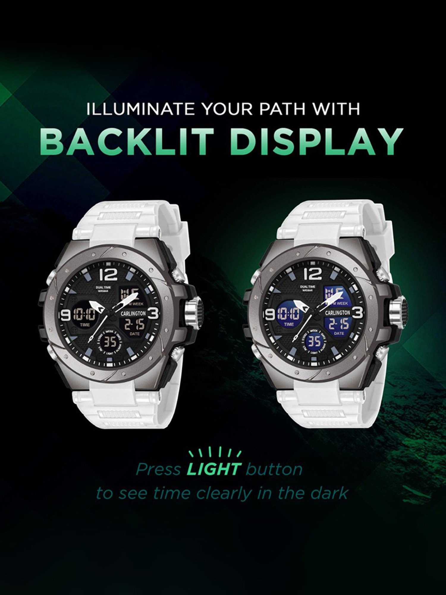 Carlington Endurance 9105 White Chronograph Watch for Men