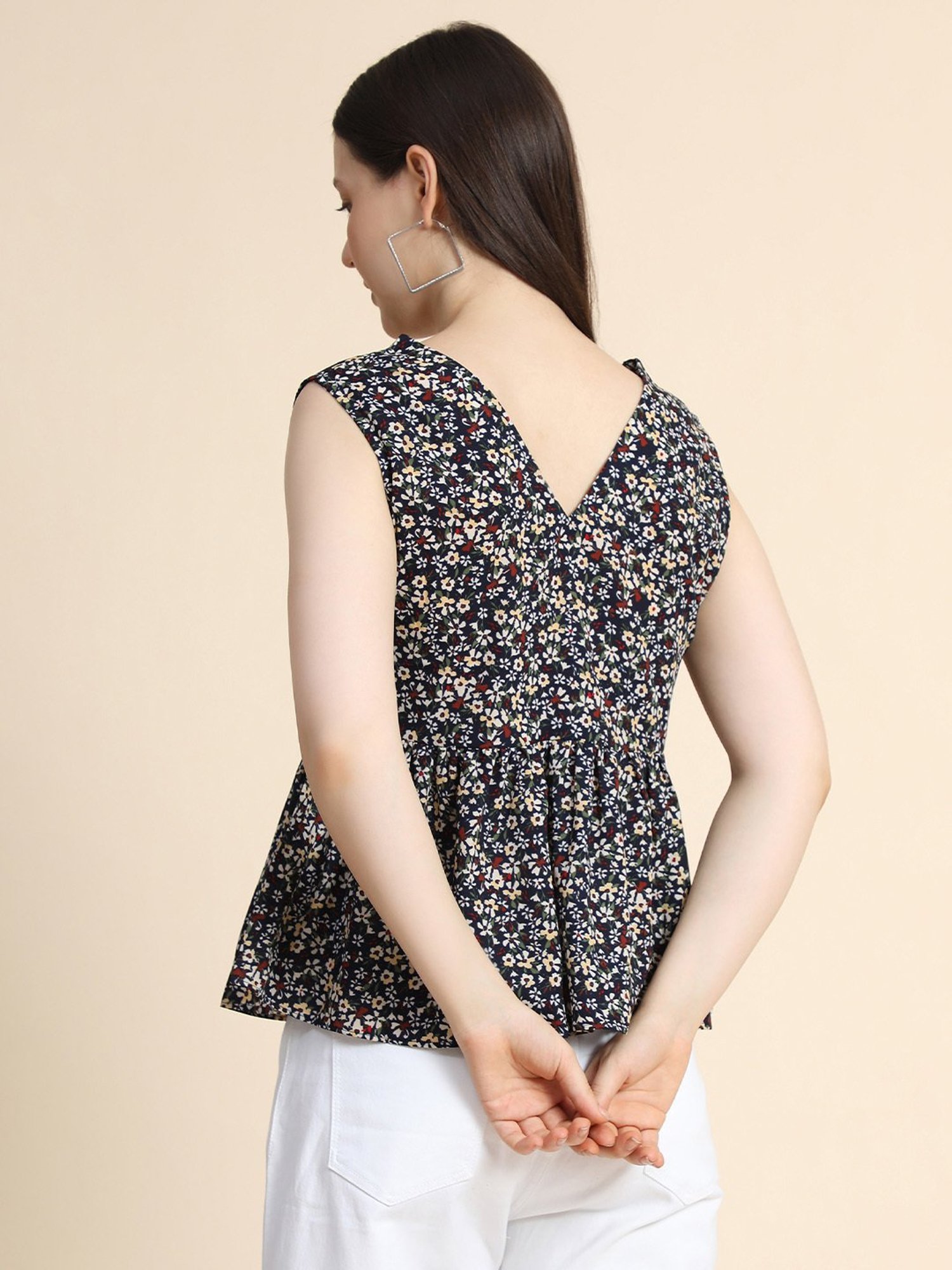 KERI PERRY Multicolor Floral Print Top