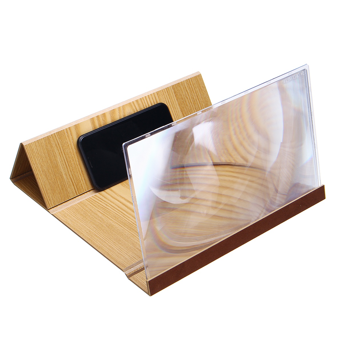 14" Wood 3D HD Phone Screen Magnifier Video Movie Amplifier For Smart Phone iPhone Samsung Huawei Xiaomi White