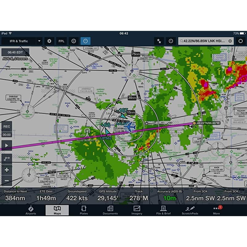 ADS-B Dual Band Receiver Aviation Weather and Traffic - Internal WAAS GPS, AHRS, Battery Pack, Suction Mount, Antennas, SDR