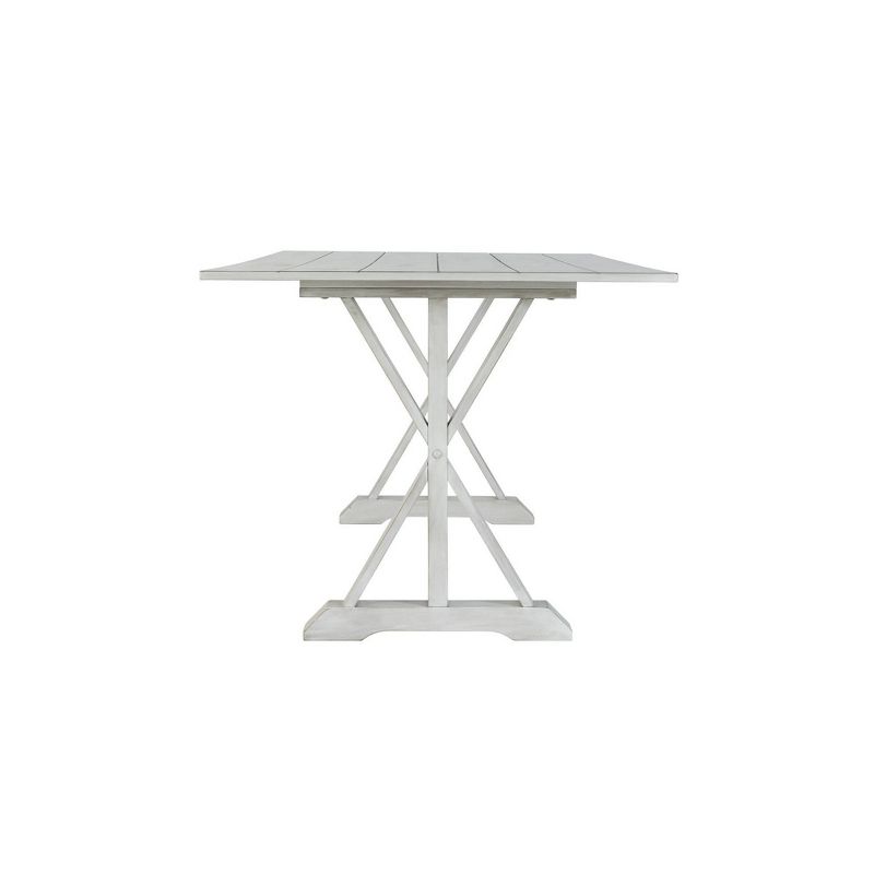 Rectangular Dining Table with X Shaped Pedestal Legs White - Benzara