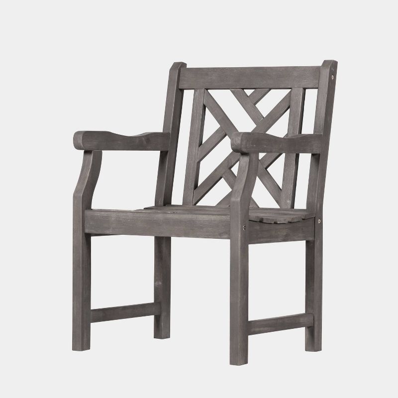 Renaissance 5pc Wood Outdoor Patio Stacking Dining Set - Gray - Vifah