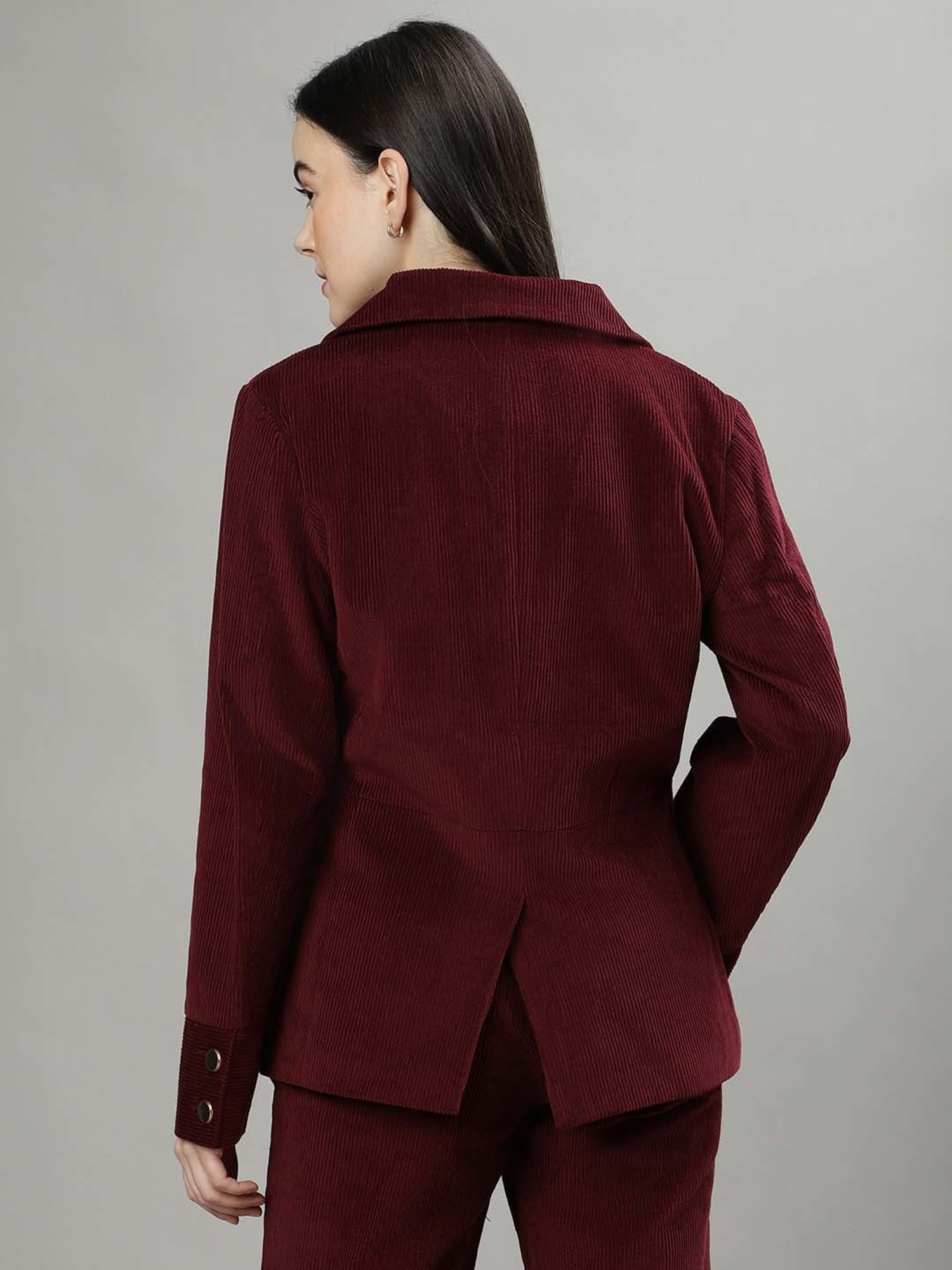 Iconic Women Textured Regular Fit Cotton Blazers