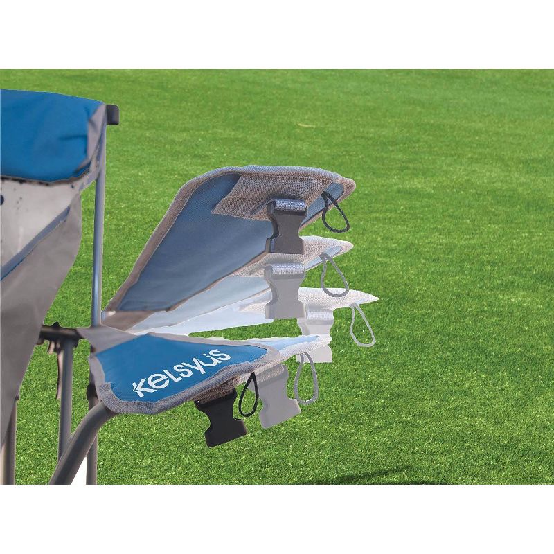 Kelsyus 80403 Mesh Folding Portable Backpack Beach Chair with Headrest and Strap, Blue and Gray (2 Pack)