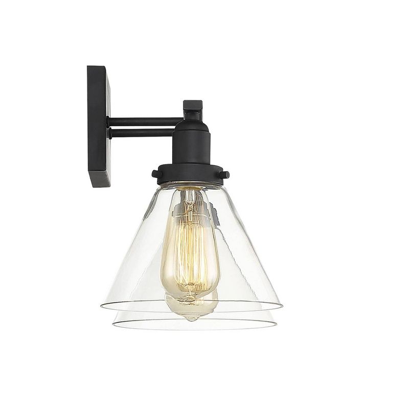 17.75" 2 Light Black Bath Sconce with Clear Glass - Aurora Lighting