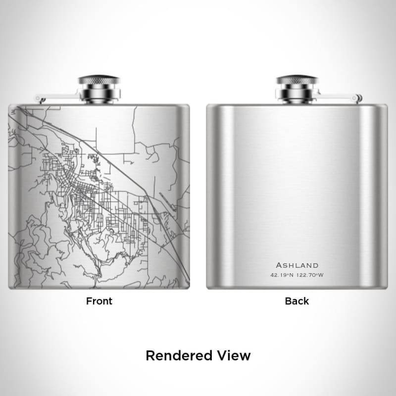 Ashland - Oregon Map Hip Flask