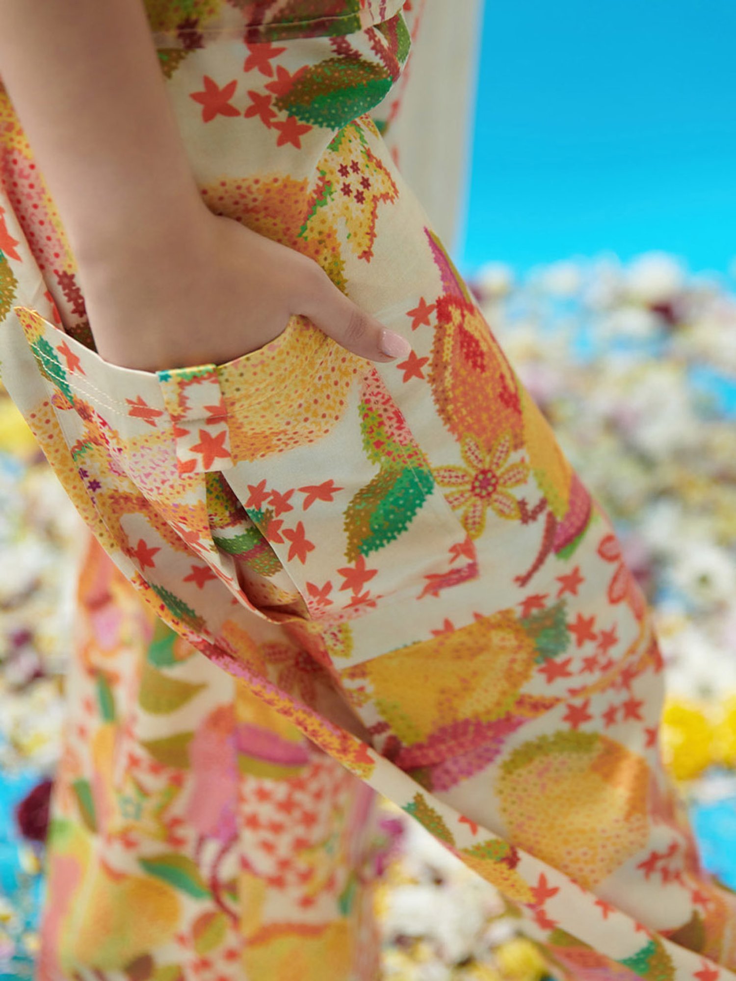 Cin Cin Yellow Printed Cargo Pants