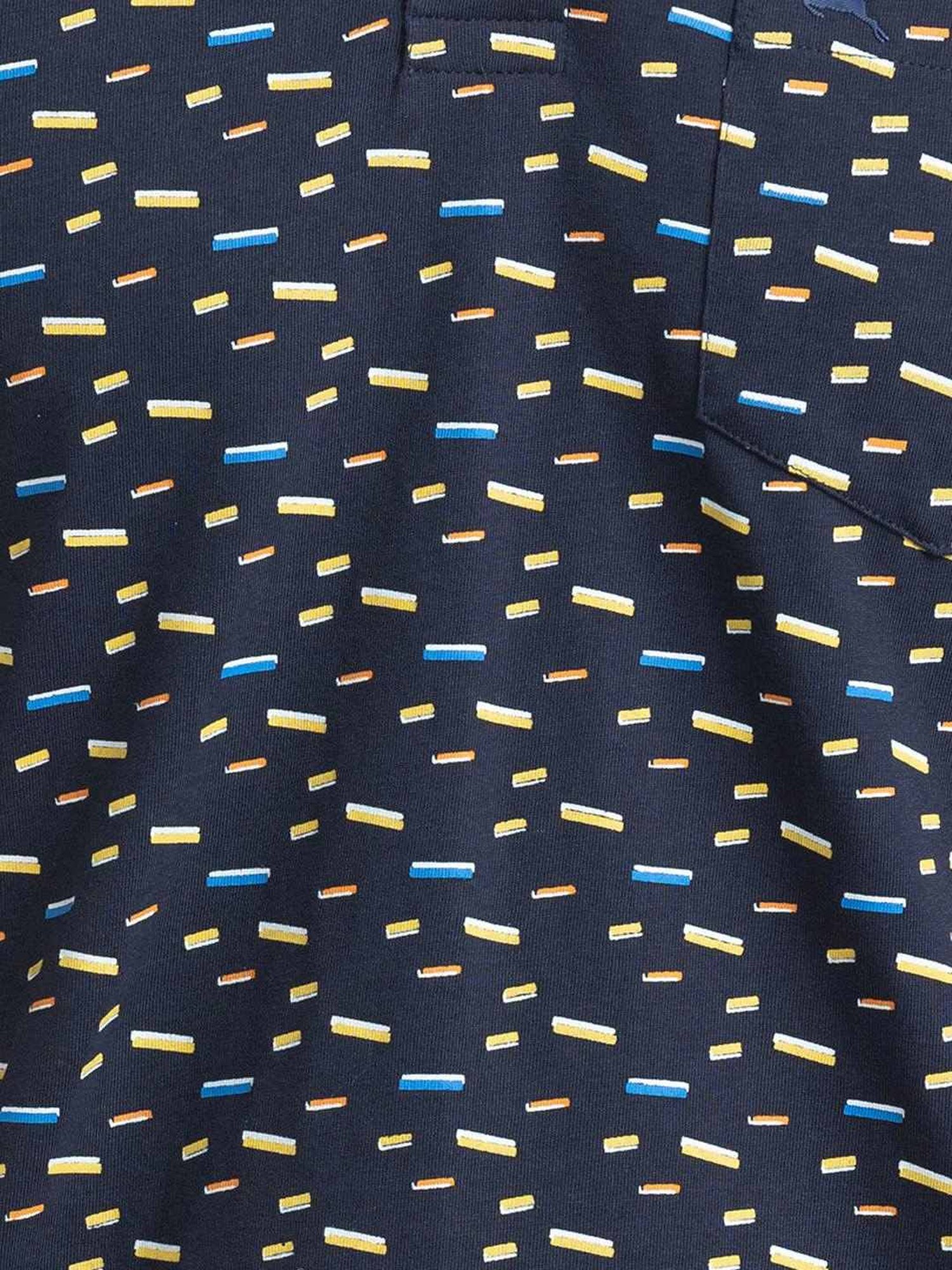 Parx Blue Cotton Regular Fit Printed Polo T-Shirt