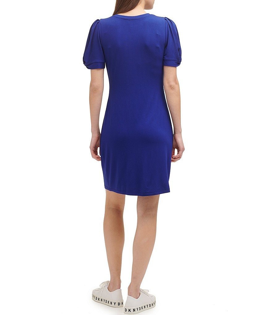 Anne Klein Sport Carlita Jewel Neck Sleeveless Midi Shift Tank Dress