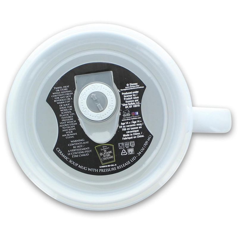 Silver Buffalo Nightmare Before Christmas Multi Character Pattern 24oz Ceramic Soup Mug w/ Lid