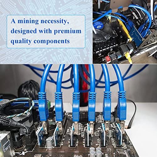 PCIe Riser, High Performance 1x to 16x Powered Riser Adapter Card for Bitcoin Litecoin ETH C oin Mining 6 PIN Powered PCIE Extension Cable GPU Riser Ethereum Mining ETH GPU Extension Cable - 6 Pack