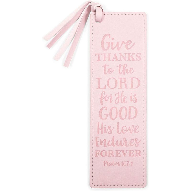 Faithful Finds 3 Piece Faux Leather Religious Inspirational Bible Verses Bookmark Set for Gifts, 3 Colors