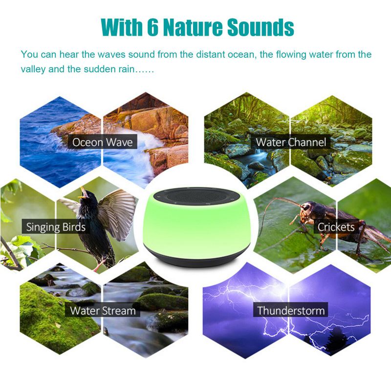 White Noise Sound Machine Sleep Therapy Relax Rain Nature 16 Sounds Baby Gift