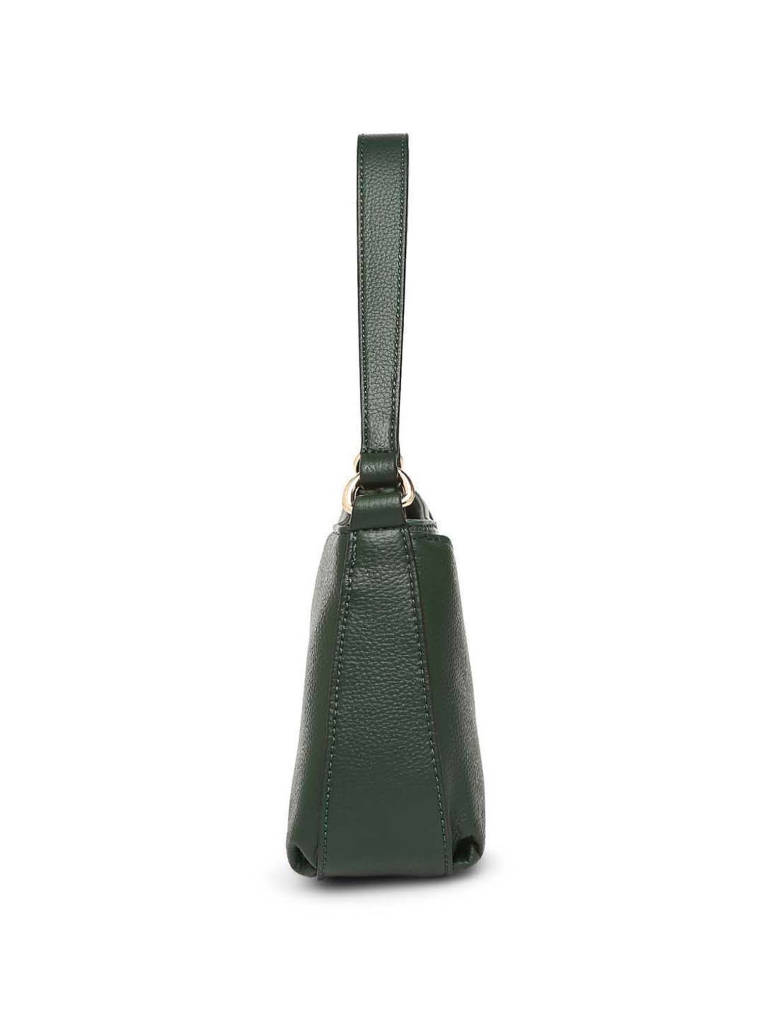 Marina Galanti Green Textured Medium Baguette Bag