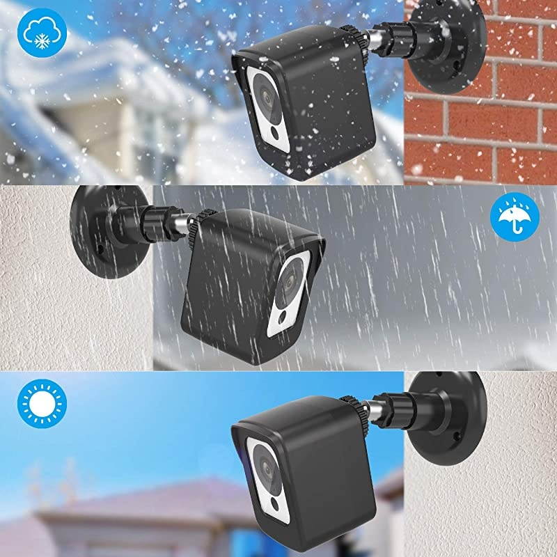 Cam Camera Wall Mount Bracket COOWUFAN Weather Proof 360 Degree Protective Adjustable Housing Mount and Cover for Cam V2 V1 and Ismart Spot Camera Indoor Outdoor Black1 Pack
