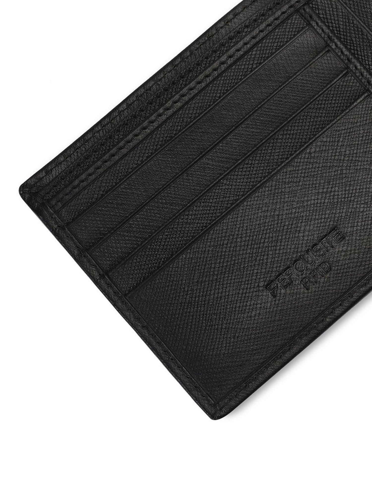 PERQUISITE Black Casual Leather Bi-Fold Wallet for men